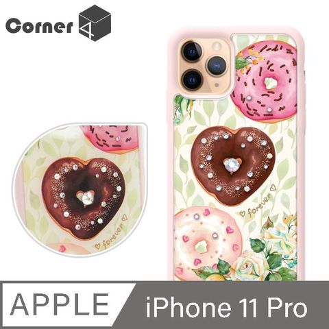 Corner4 Corner4 iPhone 11 Pro 5.8吋奧地利彩鑽雙料手機殼-永遠甜甜圈