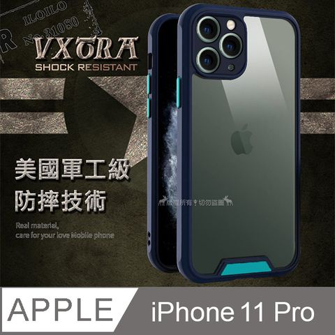 VXTRA 飛創 美國軍工級防摔技術 iPhone 11 Pro 5.8吋 鏡頭全包覆 氣囊保護殼 手機殼(浩瀚藍)