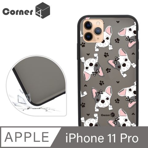 Corner4 Corner4 iPhone 11 Pro 5.8吋柔滑觸感軍規防摔手機殼-小法鬥(黑殼)