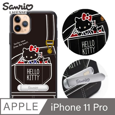 APBS 三麗鷗 Kitty iPhone 11 Pro 5.8吋防摔立架手機殼-牛仔凱蒂