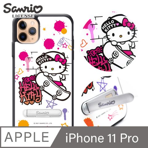 APBS 三麗鷗 Kitty iPhone 11 Pro 5.8吋防摔立架手機殼-滑板凱蒂