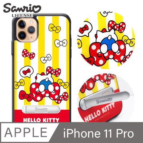 APBS 三麗鷗 Kitty iPhone 11 Pro 5.8吋防摔立架手機殼-蝴蝶結凱蒂