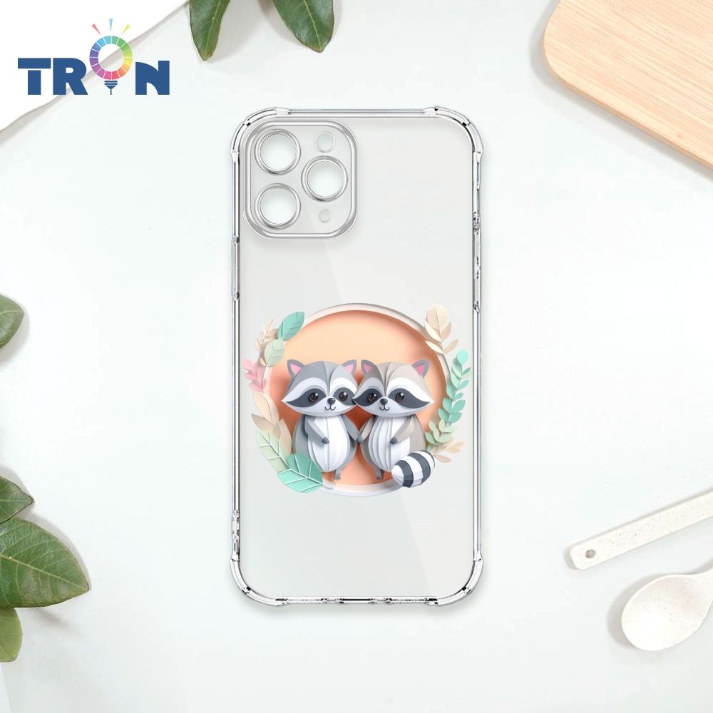  TRON IPhone 11 PRO 可愛紙雕浣熊 四角防摔殼 手機殼