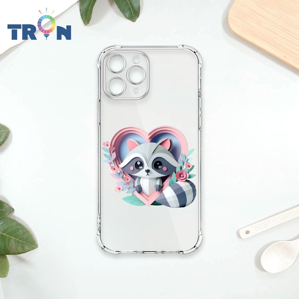  TRON IPhone 11 PRO 可愛紙雕浣熊 四角防摔殼 手機殼