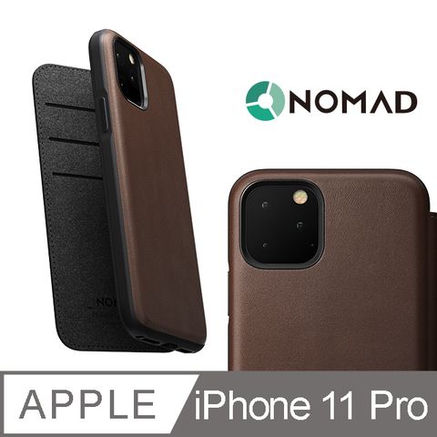 NOMAD 美國 經典皮革側掀保護套- iPhone 11 Pro 棕