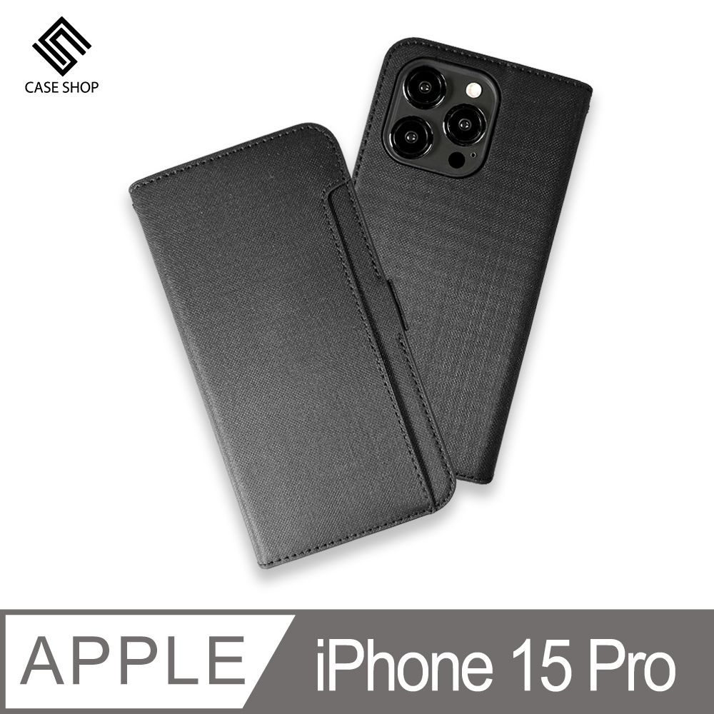 CASE SHOP 側掀站立式皮套-iPhone 15 Pro (6.1) 黑- PChome 24h購物