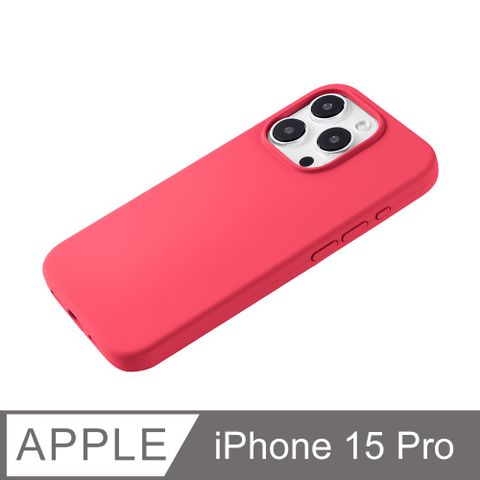 【經典液態殼l春櫻系列】iPhone 15 Pro 手機殼 i15 Pro 保護殼 矽膠殼 軟殼 (山茶)