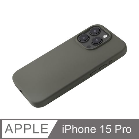 【經典液態殼l城市系列】iPhone 15 Pro 手機殼 i15 Pro 保護殼 矽膠殼 軟殼 (深橄欖)