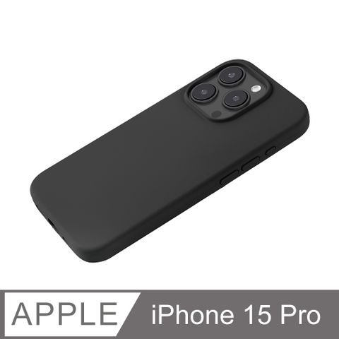 【經典液態殼l城市系列】iPhone 15 Pro 手機殼 i15 Pro 保護殼 矽膠殼 軟殼 (黑)