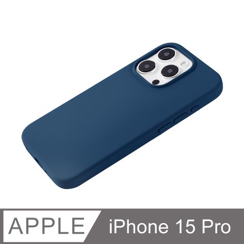 【經典液態殼l城市系列】iPhone 15 Pro 手機殼 i15 Pro 保護殼 矽膠殼 軟殼 (藏青)