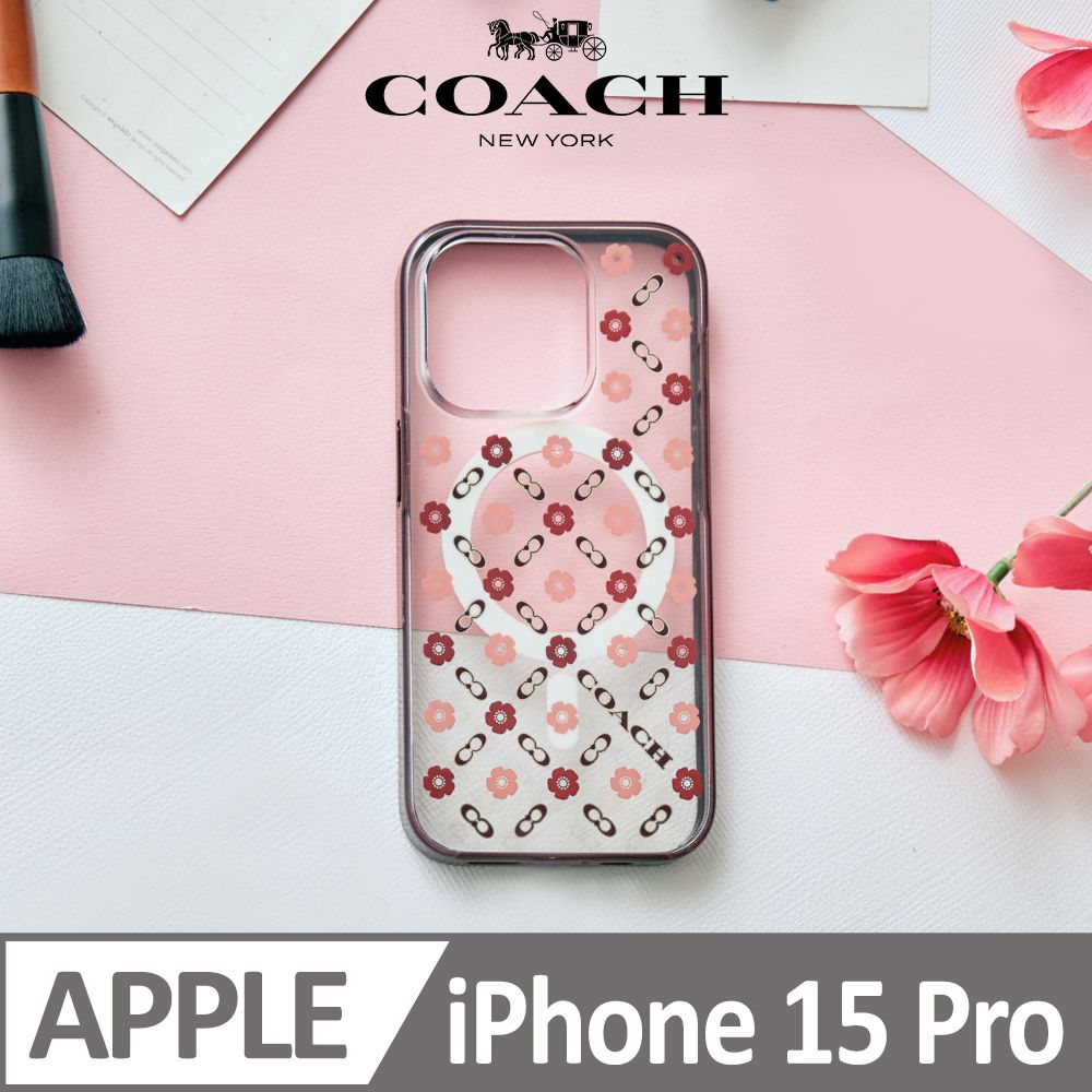 COACH】iPhone 15 Pro MagSafe 手機殼小茶花- PChome 24h購物