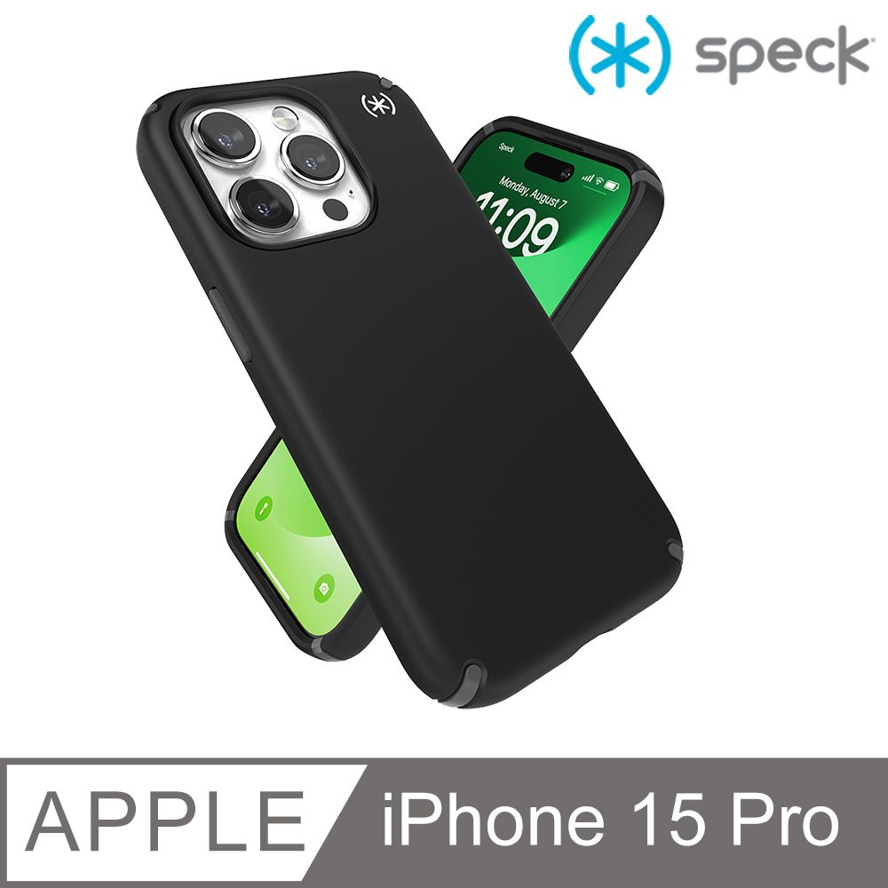 Speck  iPhone 15 Pro (6.1吋) Presidio2 Pro MagSafe 磁吸柔觸感防摔殼-黑色