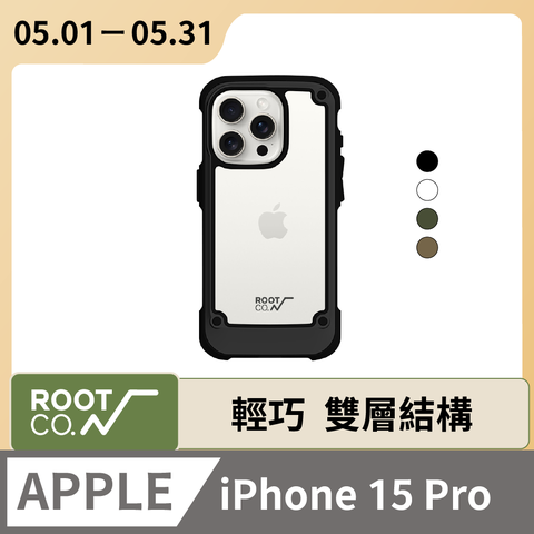 日本 ROOT CO. iPhone 15 Pro 透明背板防摔手機殼 - 共四色