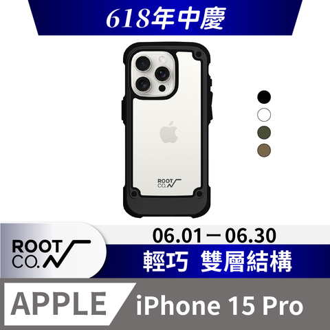 日本 ROOT CO. iPhone 15 Pro 透明背板防摔手機殼 - 共四色