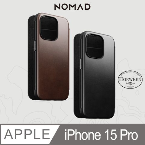 【支援MagSafe無線充電】美國NOMAD 精選Horween皮革保護套iPhone 15 Pro (6.1")➟百年工藝、經典傳奇