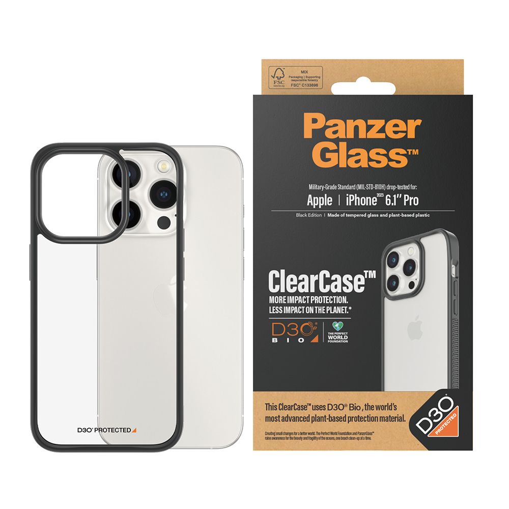 PanzerGlass  iPhone 15 Pro 6.1吋 ClearCase 能量吸收材料D3O漾玻防摔殼-黑