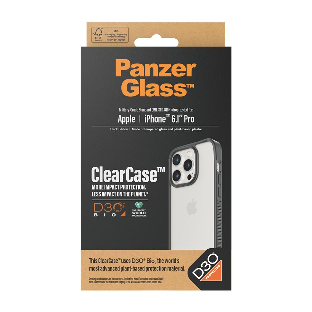 PanzerGlass  iPhone 15 Pro 6.1吋 ClearCase 能量吸收材料D3O漾玻防摔殼-黑