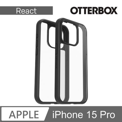 OTTERBOX   iPhone 15 Pro 6.1吋 React 輕透防摔殼 (黑透)