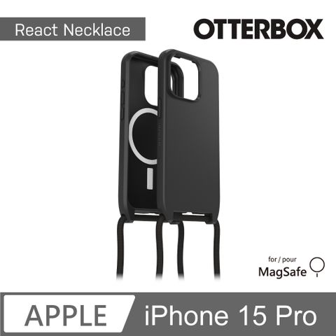 OTTERBOX iPhone 15 Pro 6.1吋 ReactNecklace 簡約掛繩輕透防摔殼(黑)