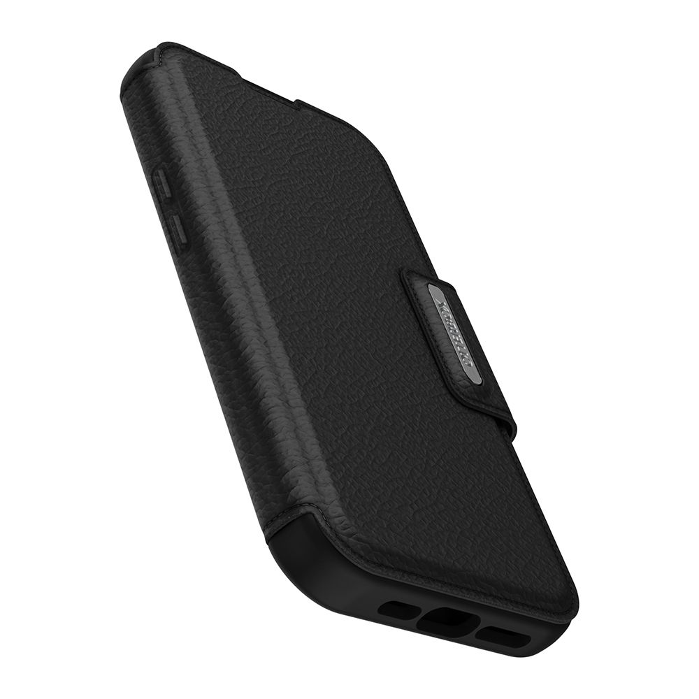 OTTERBOX   iPhone 15 Pro 6.1吋 Strada 步道者系列真皮掀蓋保護殼-黑(支援MagSafe)