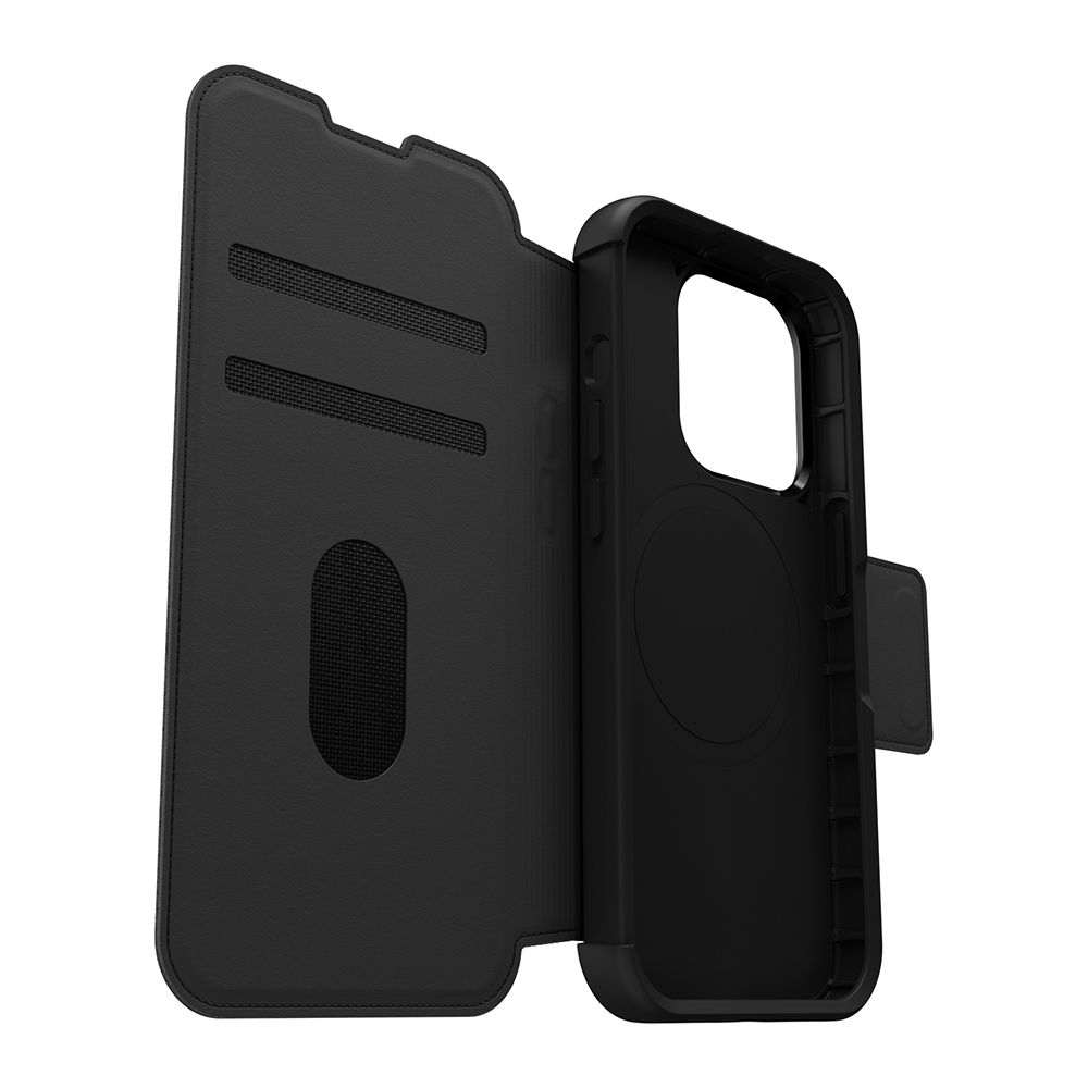 OTTERBOX   iPhone 15 Pro 6.1吋 Strada 步道者系列真皮掀蓋保護殼-黑(支援MagSafe)