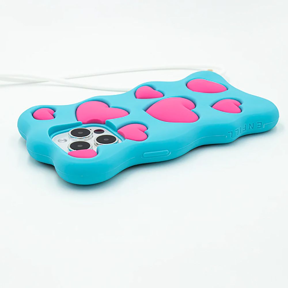 Candies iPhone 15 Pro - Happy & Free愛心手機殼(藍)手機殼