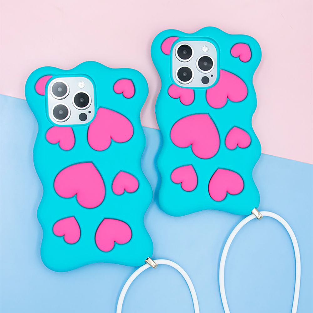 Candies iPhone 15 Pro - Happy & Free愛心手機殼(藍)手機殼