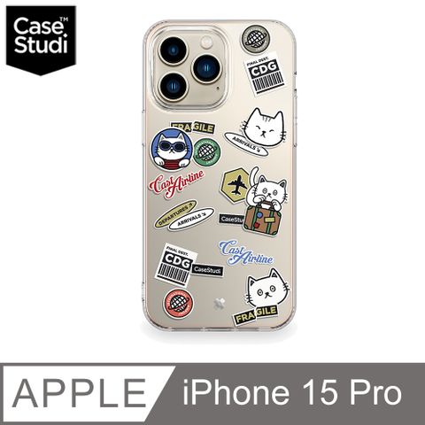 Case Studi CaseStudi iPhone 15 Pro (6.1吋) Cast 透明殼-旅遊貓