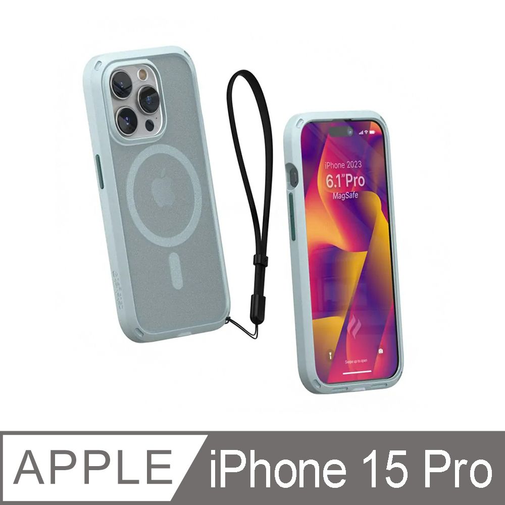 catalyst  iPhone15 Pro (6.1吋) MagSafe 防摔耐衝擊保護殼霧灰綠 