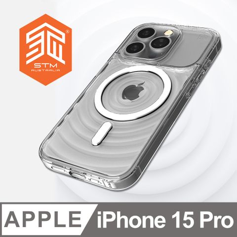 STM 澳洲  Reawaken Ripple for iPhone 15 Pro 典雅波浪 MagSafe軍規防摔殼 - 透明