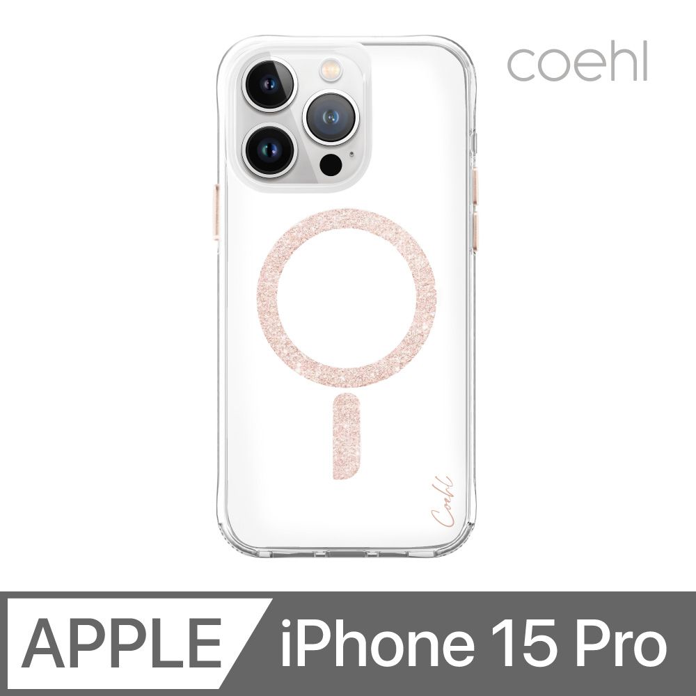 UNIQ  COEHL Glace 質感磁吸防摔手機殼 玫金 iPhone 15 Pro (附拭鏡布)