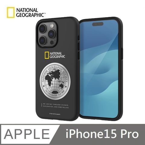 【National Geographic 】 國家地理 Metal Deco 地球徽章 手機殼 適用 iPhone 15 Pro