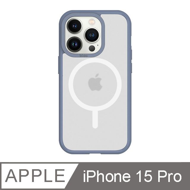 TOYSELECT 拓伊生活 iPhone 15 Pro 6.1吋 BLAC Aurora極光霧透 MagSafe iPhone手機殼 霧藍紫