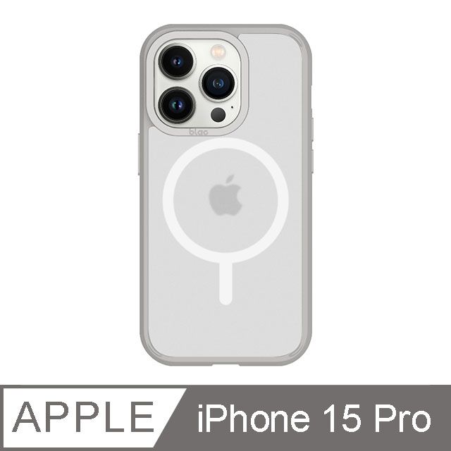 TOYSELECT 拓伊生活 iPhone 15 Pro 6.1吋 BLAC Aurora極光霧透 MagSafe iPhone手機殼 迷霧灰