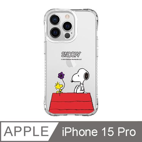 TOYSELECT 拓伊生活 iPhone 15 Pro 6.1吋 SNOOPY史努比 經典屋頂抗黃防摔iPhone手機殼