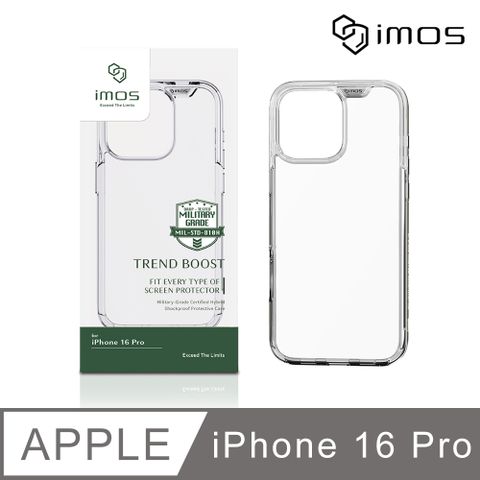 imos Apple iPhone 16 Pro 6.3吋 軍規認證雙料防震保護殼-透明