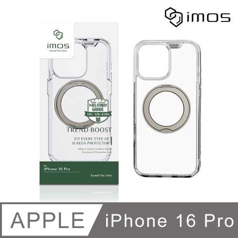 imos Apple iPhone 16 Pro 6.3吋 磁吸支架軍規防震保護殼-透明