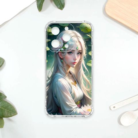 TRON IPhone 15 PRO 荷葉中的少女 四角防摔殼 手機殼