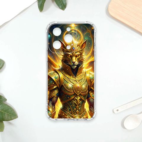 TRON IPhone 15 PRO 身披金甲的貓 四角防摔殼 手機殼