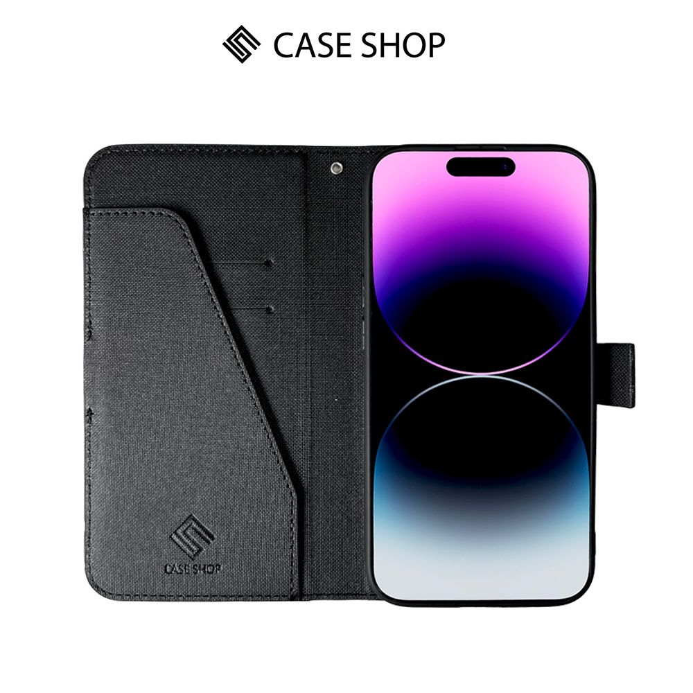 CASE SHOP 側掀站立式皮套-iPhone 15 Pro Max (6.7) 黑