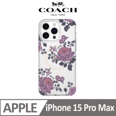 【COACH】iPhone 15 Pro Max MagSafe 手機殼 牡丹