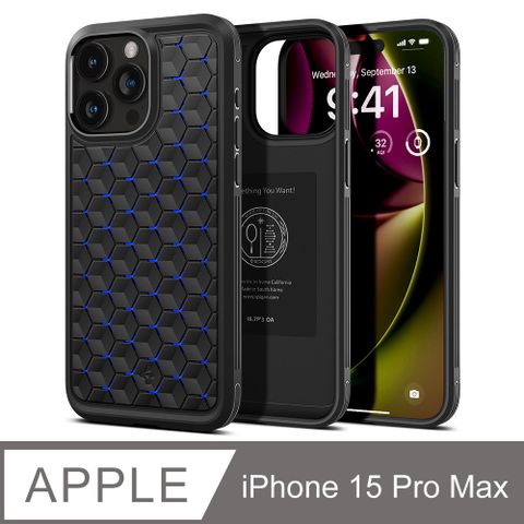 spigen iPhone 15 Pro Max Cryo Armor-散熱防摔保護殼(黑藍色)