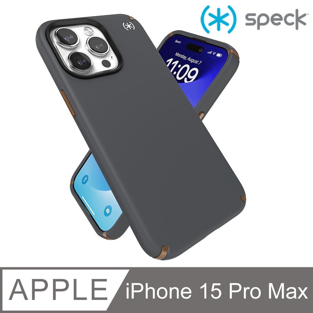 Speck  iPhone 15 Pro Max (6.7吋) Presidio2 Pro MagSafe 磁吸柔觸感防摔殼-炭灰色