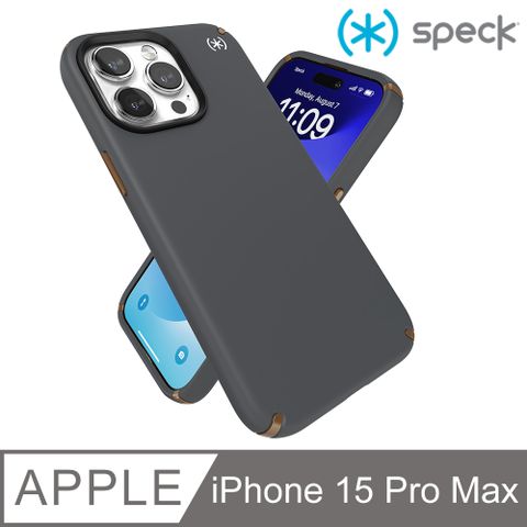 Speck iPhone 15 Pro Max (6.7吋) Presidio2 Pro MagSafe 磁吸柔觸感防摔殼-炭灰色