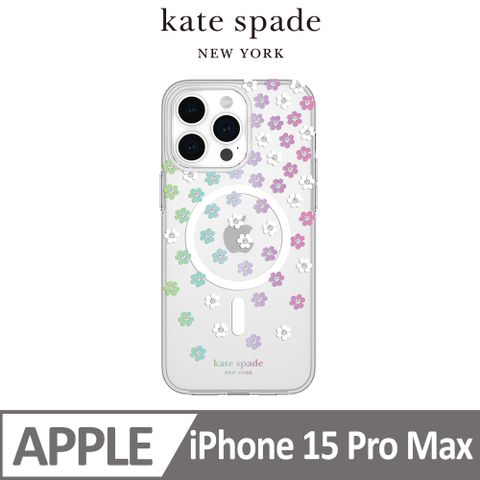 Kate Spade iPhone 15 Pro Max MagSafe 精品手機殼 幻彩小花