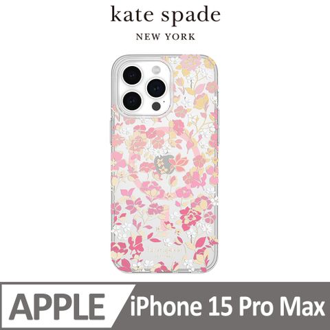 【kate spade】iPhone 15 Pro Max MagSafe 精品手機殼 桃花紛飛