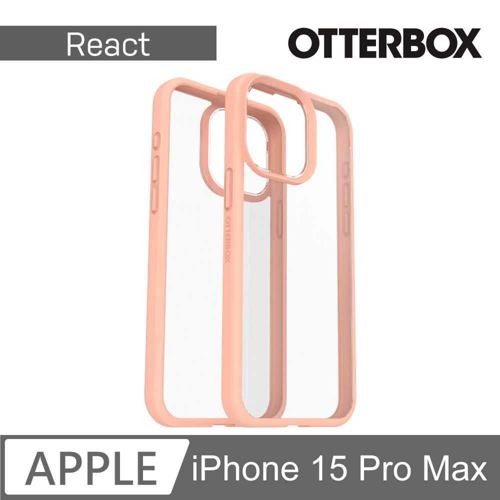 OTTERBOX   iPhone 15 Pro Max 6.7吋 React 輕透防摔殼 (橙透)