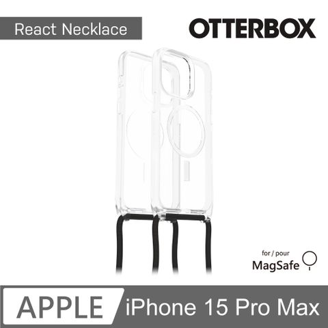OtterBox iPhone 15 Pro Max 6.7吋 ReactNecklace 簡約掛繩輕透防摔殼(透明)