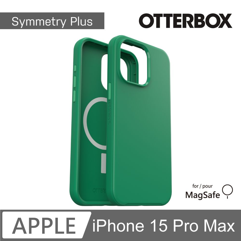 OTTERBOX   iPhone 15 Pro Max 6.7吋 Symmetry Plus 炫彩幾何保護殼-綠(支援MagSafe)