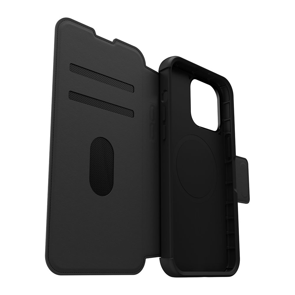 OTTERBOX   iPhone 15 Pro Max 6.7吋 Strada 步道者系列真皮掀蓋保護殼-黑(支援MagSafe)